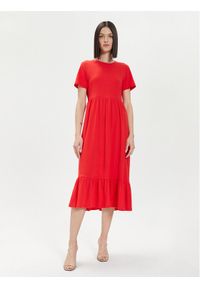 only - ONLY Sukienka codzienna May 15252525 Czerwony Regular Fit. Okazja: na co dzień. Kolor: czerwony. Materiał: bawełna. Typ sukienki: proste. Styl: casual #1