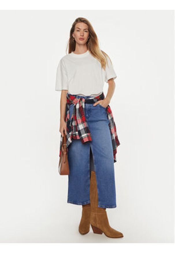 Wrangler Spódnica jeansowa 112356425 Niebieski Regular Fit. Kolor: niebieski. Materiał: bawełna