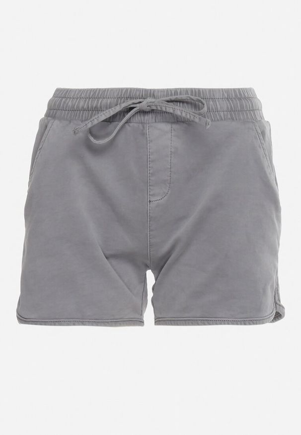 Born2be - Szare Bawełniane Szorty z Gumką w Talii Cazorea. Okazja: na co dzień. Kolor: szary. Materiał: bawełna. Sezon: lato. Styl: elegancki, casual
