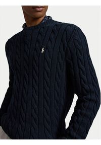 Polo Ralph Lauren Sweter 710775885555 Granatowy Regular Fit. Typ kołnierza: polo. Kolor: niebieski. Materiał: bawełna #4