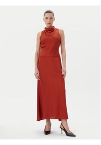 IVY & OAK - IVY OAK Sukienka codzienna IO117601 Czerwony Regular Fit. Okazja: na co dzień. Kolor: czerwony. Materiał: wiskoza. Typ sukienki: proste. Styl: casual #5