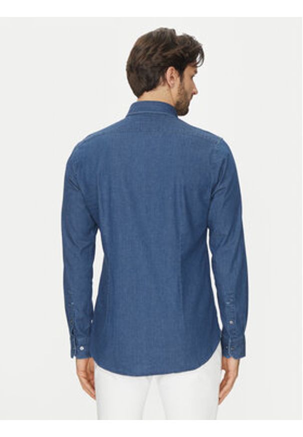 Michael Kors Koszula jeansowa MD0MD91441 Granatowy Slim Fit. Kolor: niebieski. Materiał: bawełna