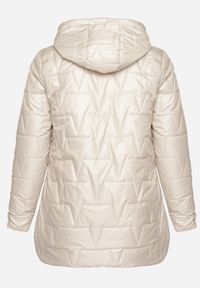 Born2be - Ciemnoszara Pikowana Kurtka z Kapturem w Klasycznym Stylu Mallissa. Okazja: na spacer. Typ kołnierza: kaptur. Kolekcja: plus size. Kolor: szary. Materiał: jeans. Wzór: aplikacja. Styl: klasyczny #6