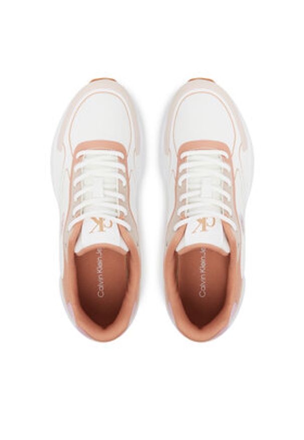 Calvin Klein Jeans Sneakersy Retro Tennis Knit Mg YW0YW01887 Biały. Kolor: biały. Materiał: materiał