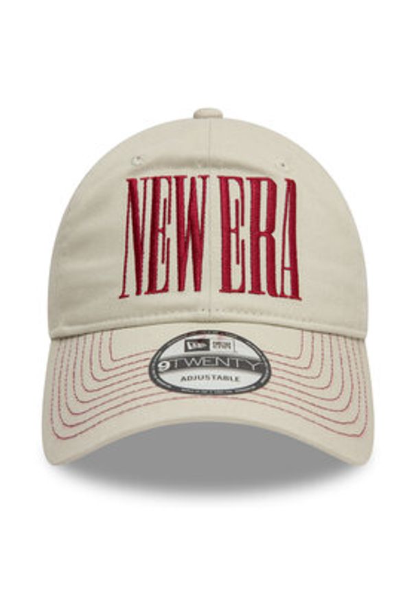 New Era Czapka z daszkiem Wordmark 9TWENTY 60595444 Beżowy. Kolor: beżowy. Materiał: bawełna, materiał