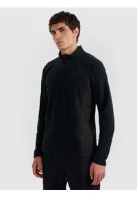 4f - 4F Bielizna termiczna polarowa (góra) męska - czarna XXL. Typ kołnierza: kołnierzyk stójkowy. Kolor: czarny. Materiał: polar. Sezon: zima. Sport: turystyka piesza #1