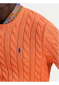 Polo Ralph Lauren Sweter 710775885529 Pomarańczowy ciemny Regular Fit. Typ kołnierza: polo. Kolor: pomarańczowy. Materiał: bawełna #2
