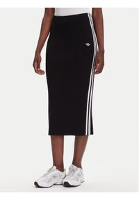Adidas - adidas Spódnica ołówkowa adicolor Knit 3-Stripes JW2661 Czarny Regular Fit. Kolor: czarny. Materiał: wiskoza #1