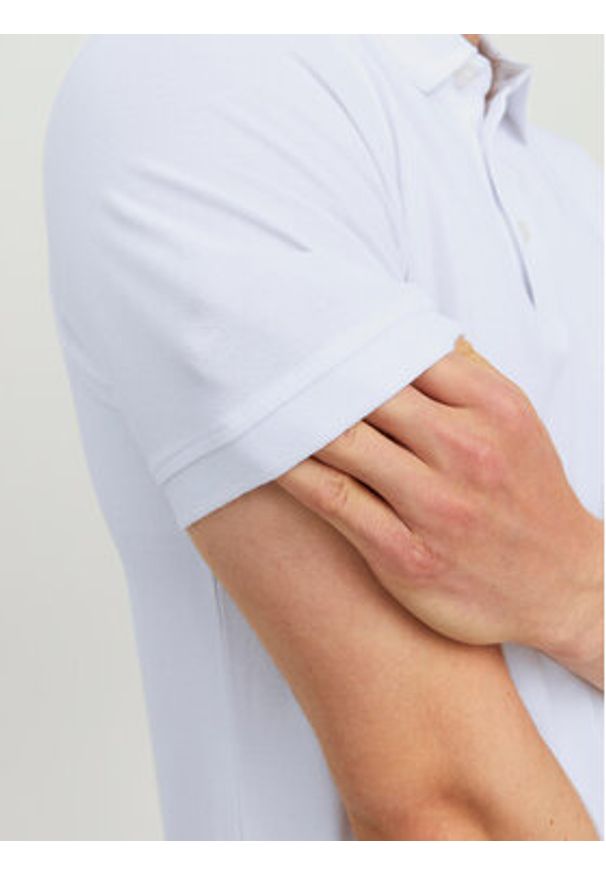 Jack & Jones - Jack&Jones Polo Paulos 12136668 Biały Slim Fit. Typ kołnierza: polo. Kolor: biały. Materiał: bawełna