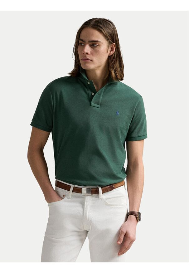 Polo Ralph Lauren Polo 710536856458 Zielony Slim Fit. Typ kołnierza: polo. Kolor: zielony. Materiał: bawełna