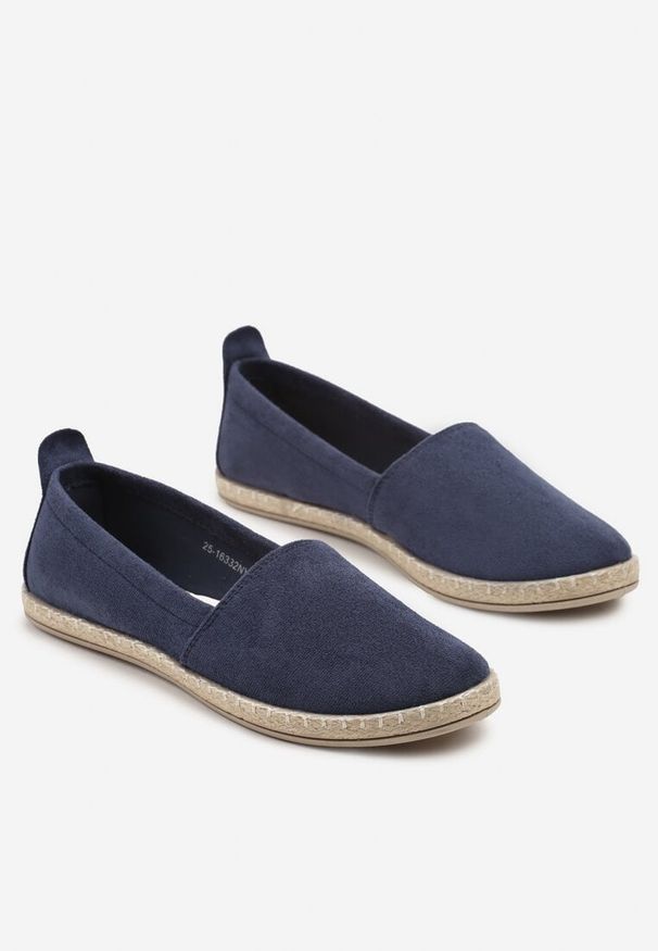 Born2be - Granatowe Espadryle na Płaskiej Plecionej Podeszwie Juliatta. Okazja: na co dzień. Kolor: niebieski. Styl: klasyczny, elegancki, casual