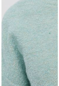 Guess Sweter z domieszką wełny damski. Typ kołnierza: kaptur. Kolor: niebieski. Materiał: wełna #5