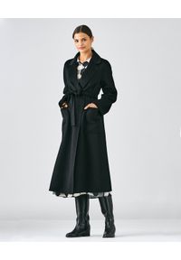 CASTELLANI - Czarny płaszcz z kaszmirem. Kolor: czarny. Materiał: kaszmir. Styl: klasyczny #4