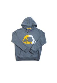 MANTO - Bluza sportowa męska Manto LOGO 2.0 z kapturem. Typ kołnierza: kaptur. Kolor: szary