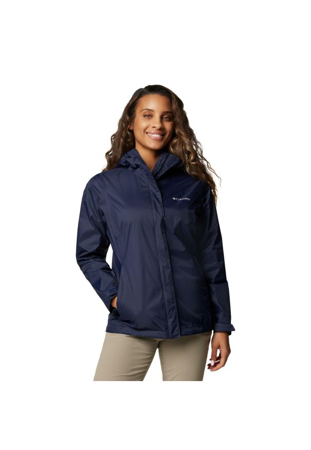 columbia - Kurtka przeciwdeszczowa damska Columbia Arcadia II Jacket z kapturem. Typ kołnierza: kaptur. Kolor: niebieski. Materiał: nylon. Sport: turystyka piesza