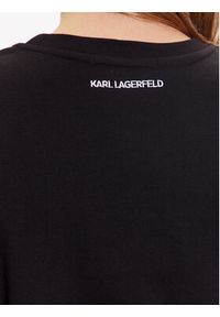 Karl Lagerfeld - KARL LAGERFELD Bluza Ikonik 2.0 230W1800 Czarny Regular Fit. Typ kołnierza: dekolt w karo. Kolor: czarny. Materiał: bawełna