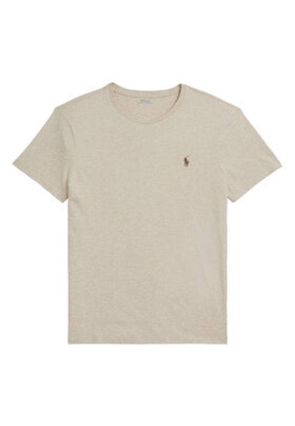 Polo Ralph Lauren T-Shirt 710671438203 Beżowy Slim Fit. Typ kołnierza: polo. Kolor: beżowy. Materiał: bawełna