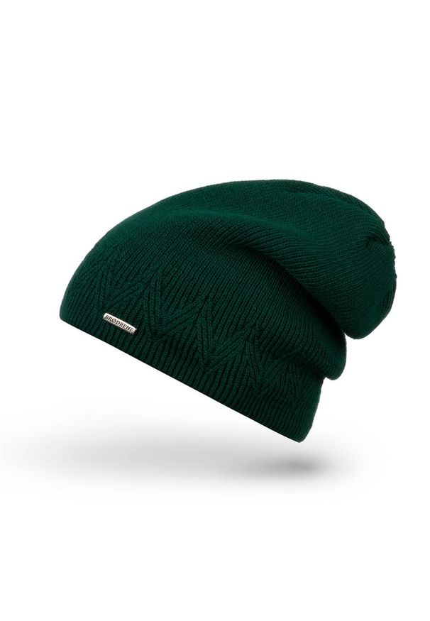 BRODRENE - Czapka damska zimowa Brodrene cz27 zielona. Kolor: zielony. Materiał: materiał. Sezon: zima. Styl: elegancki