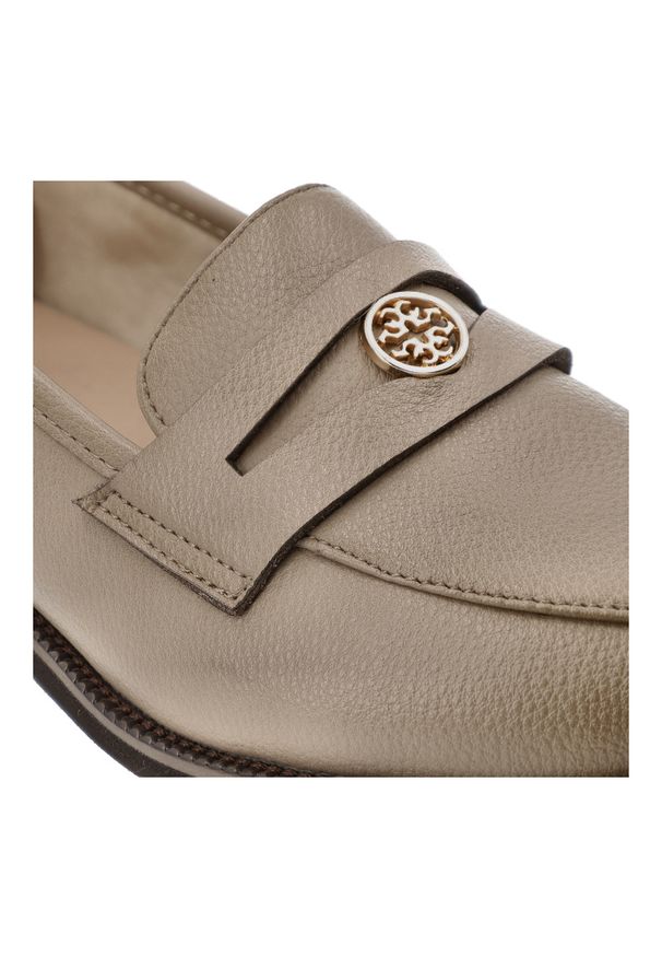 Beżowe Mokasyny Cambell Klasyczne Obuwie Damskie. Okazja: na co dzień. Kolor: beżowy. Materiał: skóra. Obcas: na obcasie. Styl: klasyczny. Wysokość obcasa: średni