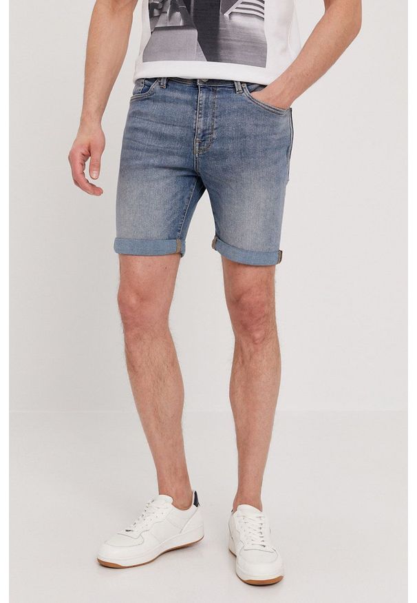 Selected - Szorty jeansowe. Okazja: na co dzień. Kolor: niebieski. Materiał: jeans. Styl: casual