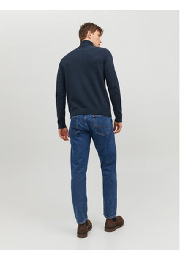 Jack & Jones - Jack&Jones Golf 12157417 Granatowy Regular Fit. Typ kołnierza: golf. Kolor: niebieski. Materiał: bawełna