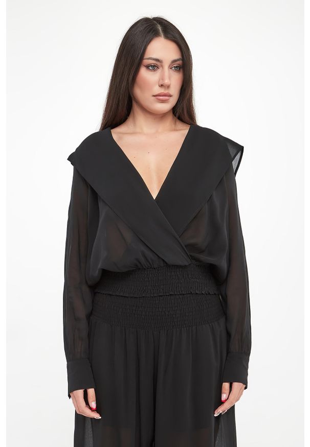Pinko - Bluzka damska szyfonowa z kapturem Castiglione PINKO. Typ kołnierza: kaptur. Materiał: szyfon