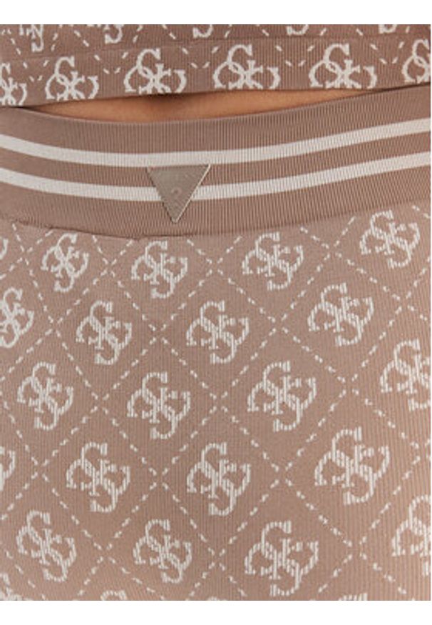 Guess Legginsy V5BB13 K2000 Brązowy Slim Fit. Kolor: brązowy. Materiał: syntetyk