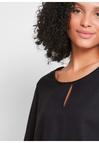 bonprix - Bluzka koszulowa z czystej wiskozy. Kolor: czarny. Materiał: wiskoza. Długość: długie #2