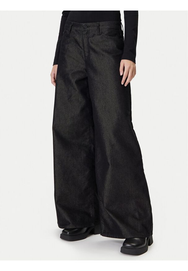 Karl Lagerfeld - KARL LAGERFELD Jeansy A4W10097 Czarny Wide Leg. Kolor: czarny