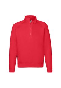FRUIT OF THE LOOM - Bluza Unisex Premium Quarter Zip Raglan Dla Dorosłych. Kolor: czerwony. Długość rękawa: raglanowy rękaw