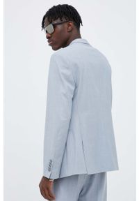 Drykorn marynarka z domieszką wełny Irving_Sk kolor niebieski. Kolor: niebieski. Materiał: wełna. Styl: klasyczny #6