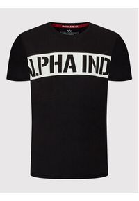 Alpha Industries T-Shirt Printed Stripe 118511 Czarny Regular Fit. Kolor: czarny. Materiał: bawełna #9