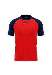 Koszulka piłkarska dla dorosłych Givova Capo MC. Kolor: niebieski, wielokolorowy, czerwony. Sport: piłka nożna #1