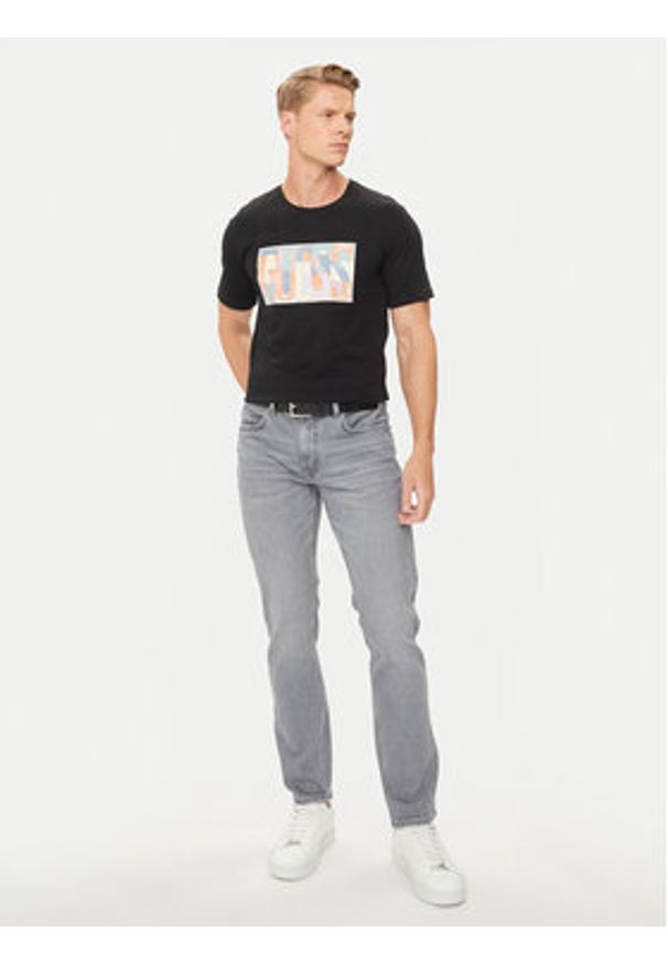 Guess T-Shirt M4YI11 I3Z14 Czarny Slim Fit. Kolor: czarny. Materiał: bawełna
