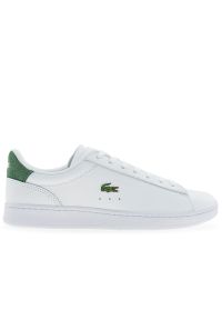 Buty męskie Lacoste Carnaby Set 224 1 SMA 748SMA0011-1R5 - białe. Okazja: na co dzień. Zapięcie: sznurówki. Kolor: biały. Materiał: guma, skóra. Szerokość cholewki: normalna. Wzór: aplikacja #1