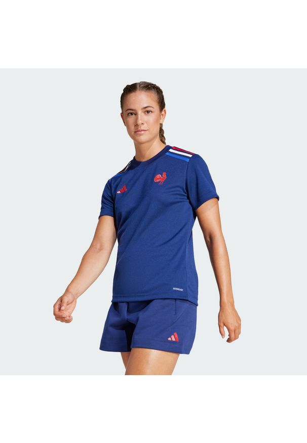 Adidas - Koszulka France Rugby Home Supporter. Kolor: niebieski. Materiał: materiał. Sport: piłka nożna