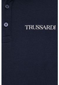 Trussardi Jeans - Trussardi - Polo bawełniane. Okazja: na co dzień. Typ kołnierza: polo. Kolor: niebieski. Materiał: bawełna. Długość: krótkie. Wzór: gładki. Styl: casual #3