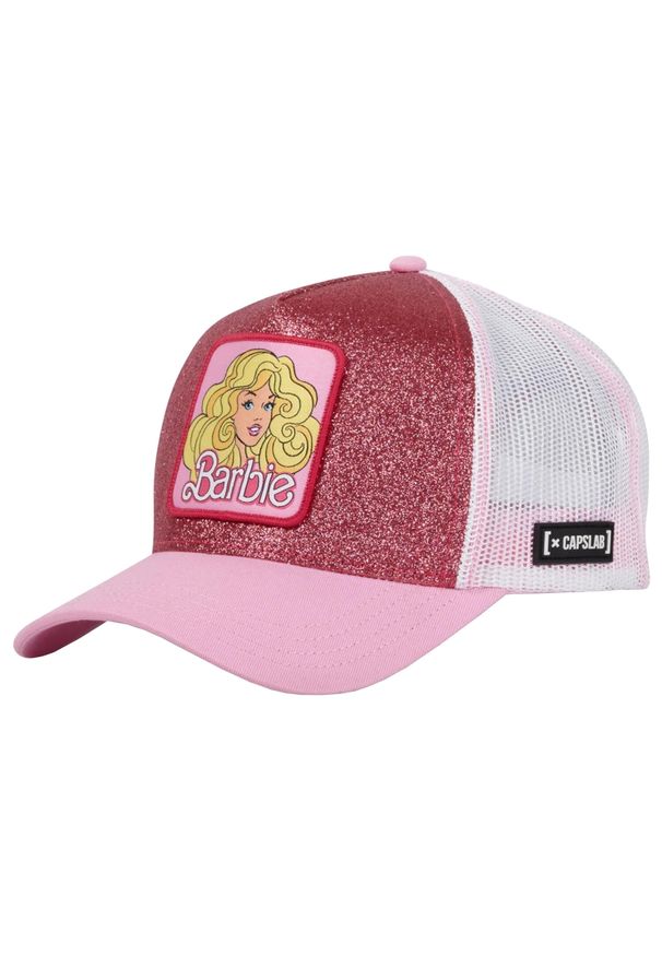 CapsLab - Czapka z daszkiem Capslab Barbie Glitter Trucker Pink/White - CL/BA1/2/CT/BA18. Kolor: różowy. Styl: sportowy