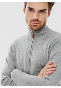 Pako Lorente - PAKO LORENTE – Męski rozpinany sweter w szarym kolorze. Kolor: szary, niebieski. Materiał: wełna, akryl, poliamid. Sezon: jesień #9