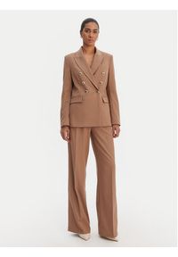 Morgan Marynarka 261-VFALI.F Brązowy Slim Fit. Kolor: brązowy. Materiał: wiskoza #3