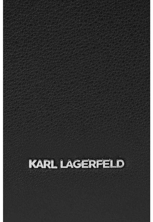 Karl Lagerfeld - KARL LAGERFELD Czarna shopperka Leather Tote Pin. Kolor: czarny. Materiał: skórzane