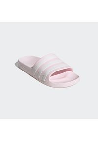 Adidas - Klapki basenowe ADIDAS Adilette Aqua. Kolor: wielokolorowy, biały, różowy. Materiał: materiał. Styl: elegancki