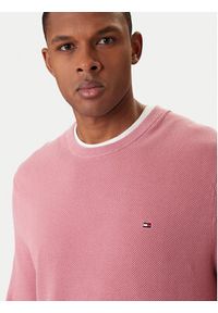 TOMMY HILFIGER - Tommy Hilfiger Sweter Essential MW0MW36347 Koralowy Regular Fit. Kolor: pomarańczowy. Materiał: bawełna #4