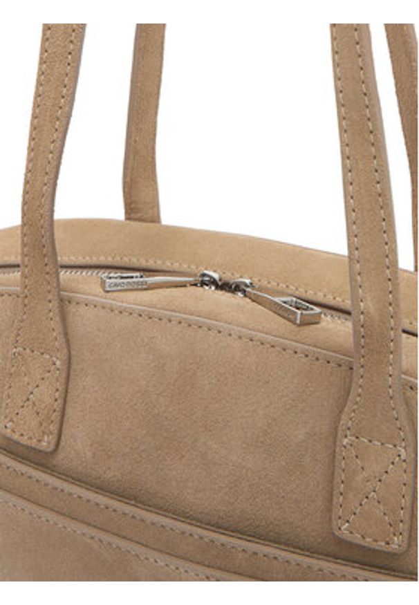 Gino Rossi - GINO ROSSI Torebka EO-LA224-19327-2 Beżowy. Kolor: beżowy. Materiał: zamszowe, skórzane