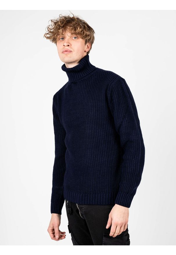 Xagon Man Sweter | A2208 1K 080G | Mężczyzna | Granatowy. Okazja: na co dzień. Typ kołnierza: golf. Kolor: niebieski. Materiał: akryl. Styl: casual