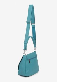 Born2be - Zielona Torebka Listonoszka z Imitacji Zamszu z Rączką i Paskiem Malanira. Kolor: zielony. Materiał: zamszowe. Styl: elegancki, casual