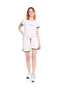 LEONE 1947 APPAREL - Czarno-białe spodenki damskie. Kolor: biały. Materiał: tkanina. Sport: fitness
