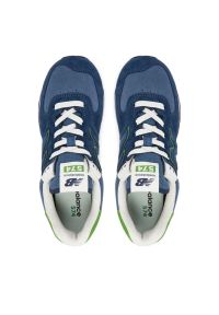 New Balance U574QBL Sneakersy męskie. Okazja: na co dzień, na spacer, do pracy. Nosek buta: okrągły. Kolor: niebieski. Materiał: zamsz, materiał, guma, skóra. Szerokość cholewki: normalna. Sezon: lato. Model: New Balance 574. Sport: turystyka piesza #4