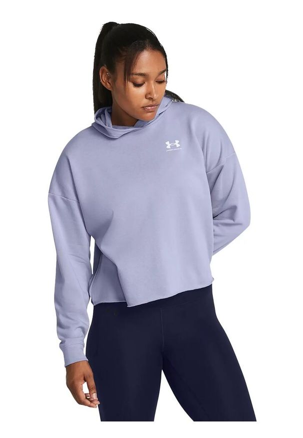 Bluza fitness damska Under Armour Rival Terry Oversized. Typ kołnierza: kaptur. Kolor: fioletowy. Sport: fitness