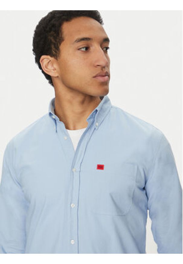 Hugo - HUGO Koszula Evito 50479302 Błękitny Slim Fit. Kolor: niebieski. Materiał: bawełna
